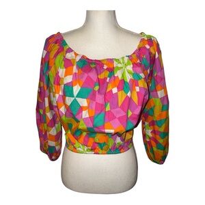 Colorful Geometric Women's Crop Top